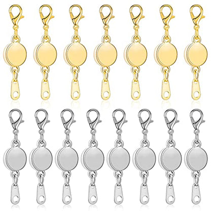 Paxcoo 15Pcs Locking Magnetic Jewelry Clasps and Closures, Necklace Extender and Helper for Necklaces, Bracelets and Jewelry - size: 0.39 inches (Single Size)