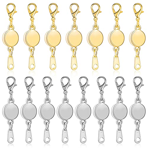 Paxcoo 15Pcs Locking Magnetic Jewelry Clasps and Closures, Necklace Extender and Helper for Necklaces, Bracelets and Jewelry - size: 0.39 inches (Single Size)