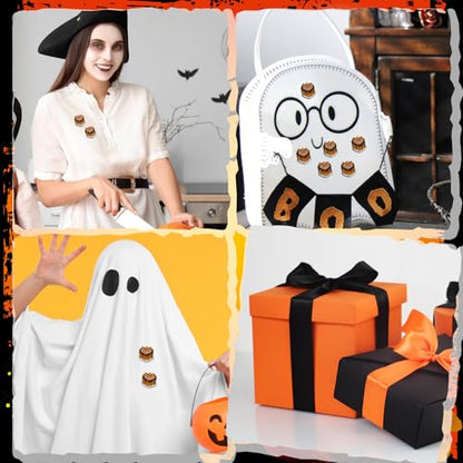 Liliaafar 36 Pieces Halloween Enamel Pins Set Grow in the Dark Halloween Lapel Pins Bulk for Backpacks Clothing Hat Bag Gifts - style: Pumpkin Cake