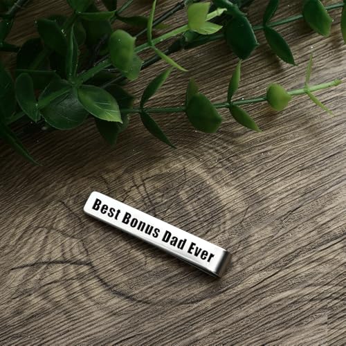 Bicfuiot Father's Day Christmas Birthday Valentines Graduation Gifts for Boyfriend Dad Uncle Grandpa Husband Son,Tie Clips - style: Bonus Dad