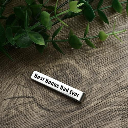 Bicfuiot Father's Day Christmas Birthday Valentines Graduation Gifts for Boyfriend Dad Uncle Grandpa Husband Son,Tie Clips - style: Bonus Dad