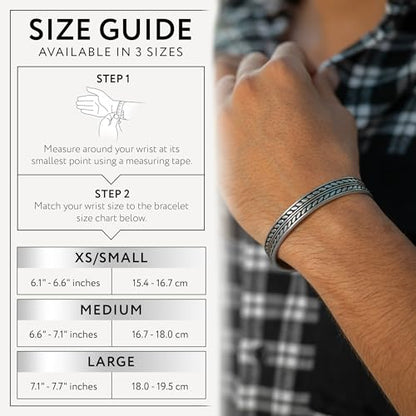 Cuff Bracelet for Men Premium Stainless Steel Mens Bangle Bracelets Silver Cuff Bracelet Waterproof & Non-Tarnish Minimal Western Bracelet - color: Native Feather, size: XS/Small