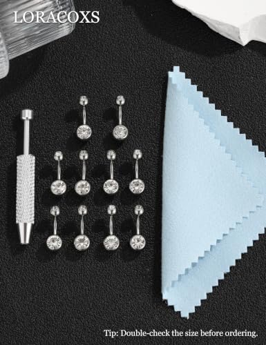 Long Belly Button Rings, Navel Piercing Jewelry for Women | 16mm 14mm 12mm 10mm 8mm Stainless Steel Extral Long Bar 14G - size: 8MM