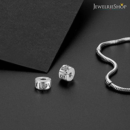 JewelrieShop Clip Spacer Charm for Bracelet Clip Lock Stopper Bead Spacer European Openable Beads 2pcs - color: #06S x 2 Pieces