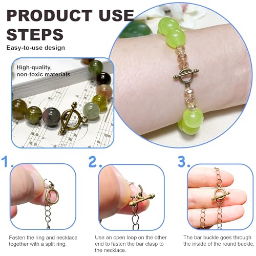 Heather's cf Toggle Jewelry Clasps – Durable Quality, Antique Plain Brass Finish Toggle Clasps & Closures for Necklace, Bracelet & Charms – Ideal for DIY, & Jewelry Making – Small (Set of 130) - color: Brass small