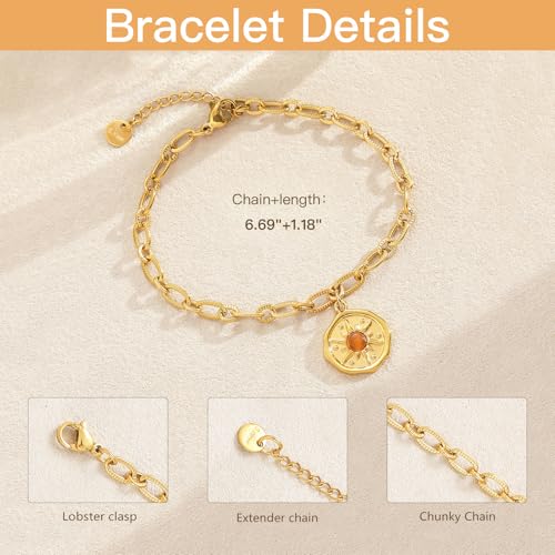 10 PCS Bracelets for Women Stainless Steel Chain Link Bracelet Set | 6.7 Inches with Extender, Jewelry Gifts for DIY, Chains Bulk, Oval, Curb, Figaro Chains, 18K Gold Plated, Silver, Chunky - color: Cable Gold