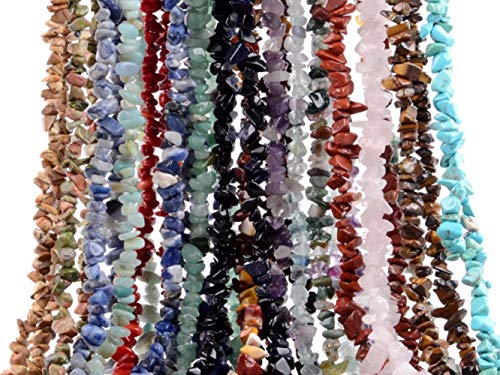Natural Chip Stone Beads 5-8mm About 400 Pieces Irregular Gemstones Healing Crystal Loose Rocks Bead Hole Drilled DIY for Bracelet Jewelry Making Crafting (5-8mm, Aquamarine) - color: Aquamarine