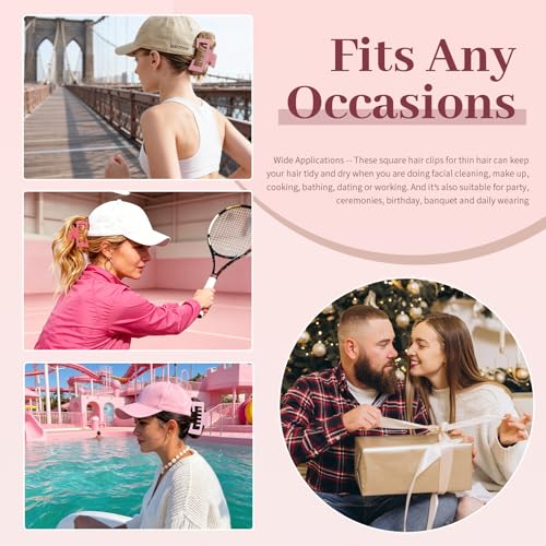 4 Pack Hat Claw Clips for Women, 4.1 Inch Large Hair Clips for Thick Hair | 2-in-1 Cute Hair Claw Clips Strong Hold Jaw Clips for Daily Styling, Baseball Cap & Trucker Hat, Rose Pink (Patent Pending) - color: Rose Pink