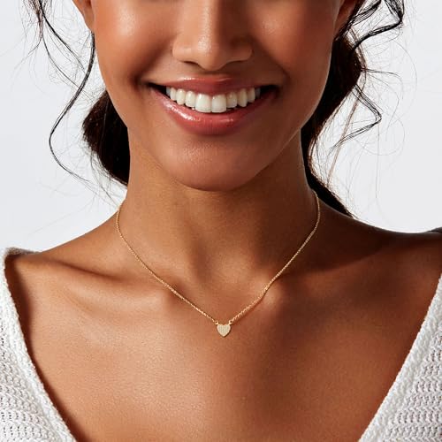 Airmb Heart Necklace for Women Gold/Silver Plated Trendy Heart Choker Lover Pendant Hypoallergenic Fashion Gold/Silver Necklace for Women Love Jewelry Gift for Women Girlfriend - color: Crushed CZ-Gold
