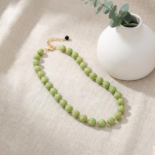 HESSAWEEL Colorful Chunky Beaded Necklace for Women Beach Jewelry | Summer Statement Choker, Adjustable Lobster Necklace, Handmade Boho Acrylic Jewelry - color: G