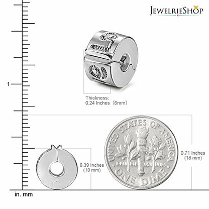 JewelrieShop Clip Spacer Charm for Bracelet Clip Lock Stopper Bead Spacer European Openable Beads 2pcs - color: #06S x 2 Pieces
