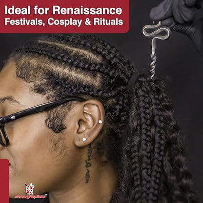 Armory Replicas™ Hand-Forged Zinc Alloy Twisted Hair Pin – Mystical Styling Accessory for Updos and Daily Wear | Mother’s Day, Valentine's, Birthdays | - style: Design2