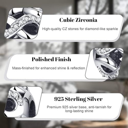 LaMenars 925 Sterling Silver Charms for Pandora Bracelets & Necklaces | Bead Charms Birthday Holiday Jewelry Gifts For Women - color: Infinity Charm