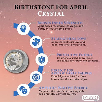 Caflon April Birthstone Stud Earrings - 12 Pairs Clear Crystal Studs, 3/4/5mm | Surgical Steel Starter & Piercing Studs, Sterilized & Individually Sealed | Hypoallergenic Nickel-Safe for Newly Pierced & Sensitive Ears - color: Stainless Steel, size: 4mm