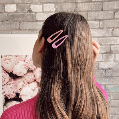48 PCS Small Metal Barrettes For Women Non Slip Water Drop Snap Clips For Thick Thin Fine Hair Classic Accessories,Pink Rose Red Beige,1.97 x 0.5 In - color: Pink Rose Red Beige