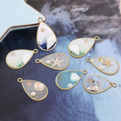 Oubaka Open Bezels for Resin,50pcs Open Bezel Pendants Opens Frame Pendant Hollow Frame Pendants Resin Craft Bezels for Resins Casting,Necklaces Earrings Making Supplies(K Gold,Teardrop) - color: K Gold;Teardrop
