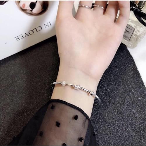 925 Sterling Silver Bracelet Plated Cuff Bangle Bracelet Fashionable Multi-layer Cross Wire Bangle Bracelet Open Adjustable Wide Cuff Bracelet for Teen Girls Fashion Jewelry - color: 11