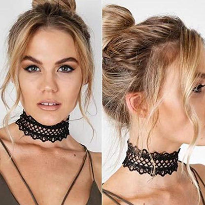 Zoestar Lace Choker Necklace Statement Necklaces for Women - color: 1 black