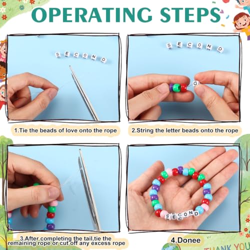 Tondiamo 24 Sets 2nd Grade Back to School Gifts Friendship Bracelet Making Kit for Students Include Our Class is a Family Greeting Cards Beads Strings Bags DIY Kit for First Day of School Classroom - style: 2nd Grade