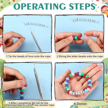 Tondiamo 24 Sets 2nd Grade Back to School Gifts Friendship Bracelet Making Kit for Students Include Our Class is a Family Greeting Cards Beads Strings Bags DIY Kit for First Day of School Classroom - style: 2nd Grade