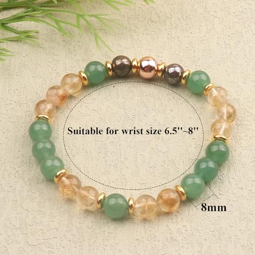 KSQS Healing Stone Bead Bracelet for Women, Natural Gemstones Balance Protection Bracelet, Spiritual Crystal Beads Bracelet Anxiety Relief with Meaning Card - color: Success
