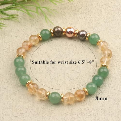 KSQS Healing Stone Bead Bracelet for Women, Natural Gemstones Balance Protection Bracelet, Spiritual Crystal Beads Bracelet Anxiety Relief with Meaning Card - color: Success