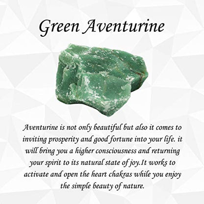 Top Plaza Flower Wrapped Natural Green Aventurine Crystal Necklace | Antique Silver Healing Crystal Gemstone Necklaces for Women Mothers Day Mom Gifts - color: Green Aventurine