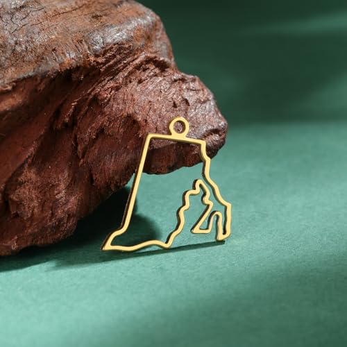 kkjoy 5Pcs Hollow Continents Maps of USA Pendant Charms for Jewelry Making and Crafting, Stainless Steel Mini Charm Craft Supplies Accessories for DIY Bracelet Necklace Earrings - color: Hollow Rhode Island Map - Gold