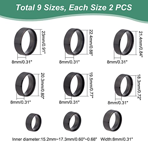 UNICRAFTALE Stainless Steel Classical Plain Stackable Wedding Band Ring Blank Wedding Ring Cool Simple Band For Women and Men Gifts for Special Occasions - color: Black