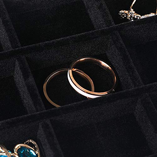 Extra Large Acrylic Jewelry Box for Women 5 Layers Clear Jewelry Organizer Velvet Earring Box with 5 Drawers Rings Display Case Necklaces Holder Tray for Women Girls (Black) | Jewelry Storage for Rings Earrings Bracelets,Dustproof,Velvet Lining,Transparen