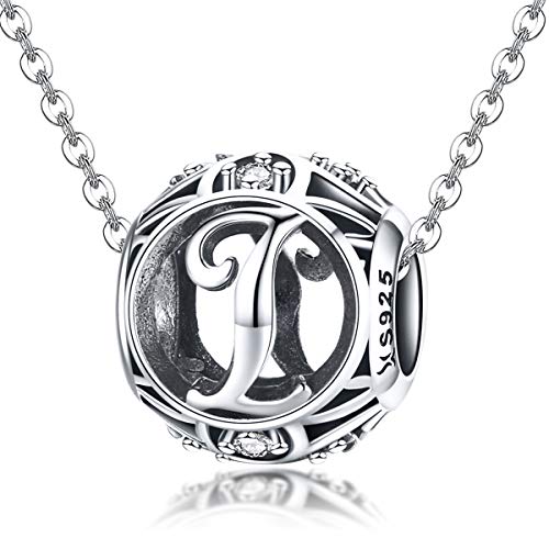 Letter Charms 925 Sterling Silver Initial A-Z Bead Charms | For Bracelets Necklaces, Hypoallergenic,Cubic Zirconia Alphabet Beads, Personalized Gifts for Women - color: I
