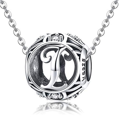 Letter Charms 925 Sterling Silver Initial A-Z Bead Charms | For Bracelets Necklaces, Hypoallergenic,Cubic Zirconia Alphabet Beads, Personalized Gifts for Women - color: I