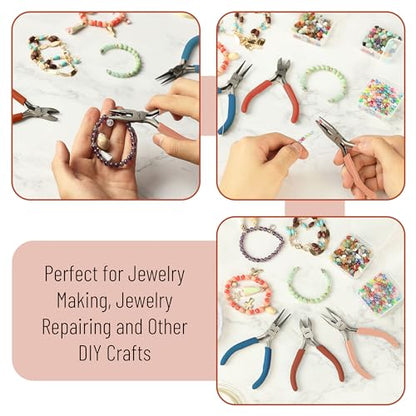 Mr. Pen- Pliers for Jewelry Making, 3 Pack, Chain Nose | Round Nose Pliers Set and Wire Cutter for Beading, Wire Wrapping, Jump Rings, Jewelry Repair, Crafting, DIY - color: Multicolor 1