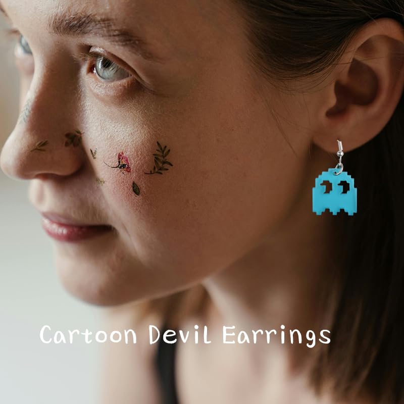 Halloween Earrings Set for Women Geometric Earrings 80s 90s Earrings Halloween Costumes Accessories for Women Halloween Gifts - style: devil