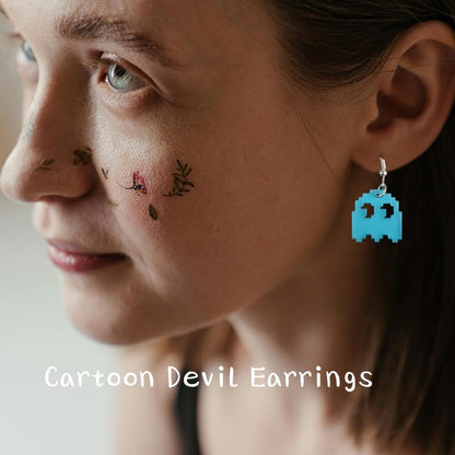 Halloween Earrings Set for Women Geometric Earrings 80s 90s Earrings Halloween Costumes Accessories for Women Halloween Gifts - style: devil