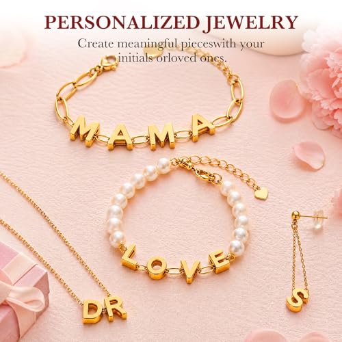26Pcs 18K Gold Filled A-Z Alphabet Letters Charms for Jewelry Making, Initial A-Z Alphabet Charm Pendant Beads, Slide Glitter Pendants for Women DIY Bracelet Necklace Earrings Choker Making - color: Style C