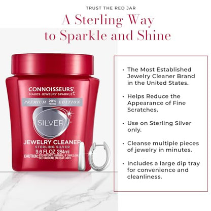 CONNOISSEURS Premium Edition Jewelry Cleaner, Value Size 9.6oz - Pick from Fine, Silver or Delicate Jewelry Cleaner - style: Silver Cleaner Premium - 9.6 Ounce