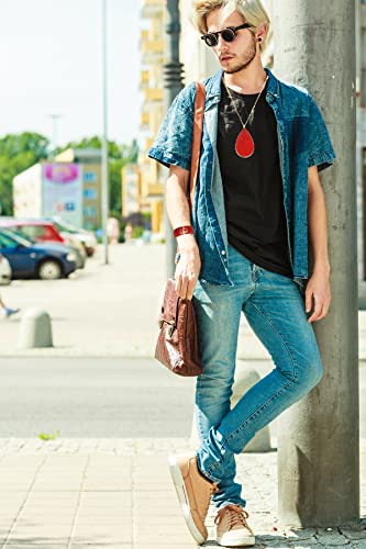 4 Pieces Faux Leather Earrings Necklace Bracelet Set 4 Pieces Christmas Plaid Stripe Jewelry Set Multi-Layer Leather Bracelet, Dangle Leather Earrings Necklace Glitter Jewelry Set for Women - color: red
