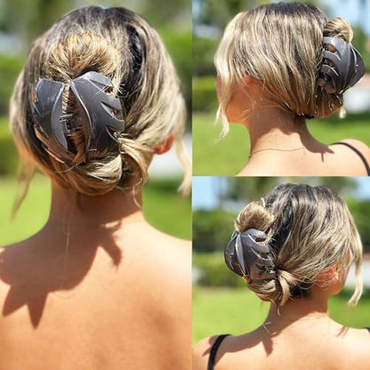 Camila Paris CP3650 French Octopus Hair Clip, 3.25" Large Claw Clips for Thick Hair, Girl Octopus Claw Clip for Women, Strong No-Slip Grip, Wide Jaw Clips for Women, Made in France - color: Grey 3.5"