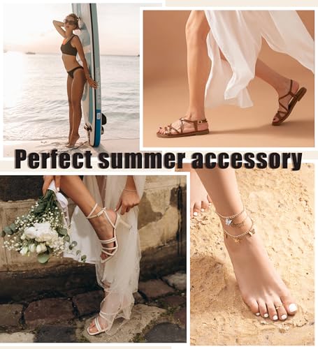 4Pcs 14K Gold Plated, White Gold Plated Toe Rings for Women | Silver Toe Rings, Hug CZ, Triple Twist, Simple Band, Open Toe Rings, Adjustable, Waterproof - color: Gold