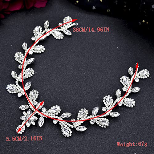 Bridal Headpieces for Wedding, Rhinestone Forehead Headpiece, Wedding Headband Crystal Tiara for Brides