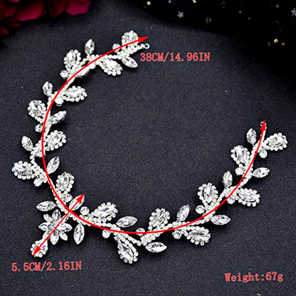 Bridal Headpieces for Wedding, Rhinestone Forehead Headpiece, Wedding Headband Crystal Tiara for Brides
