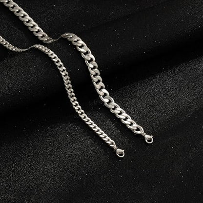 Ankle Bracelets for Women Waterproof 14K Gold/Silver Plated Chain Anklets | Trendy Gold Anklets,Layered 14K Gold Plated Stackable Chunky Cuban Link Chain Anklet Bracelet Set,Summer Beach Jewelry Gift - color: 1 cuban-sl