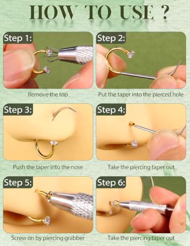 316L Stainless Steel Horseshoe Nose Rings for Women 16/18/20G Septum Rings | Septum Nose Piercing with Replacement Tops and Piercing Tool for Helix Tragus Cartilage Lip Jewelry 14K Gold Plated/Silver - color: Gold 1-16G