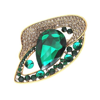 Brooch Pins for Women Girls Fashion Flower Crystal Rhinestone Pearl Jewelry - color: AUG24018G