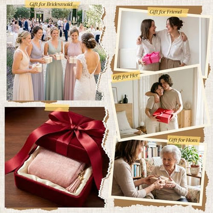 Hsei 5 Pack Small Travel Jewelry Case Bulk Mini Jewelry Organizer for Women 6-layer Velvet Zipper Pouch Bag Bridesmaid Gifts for Bangles Link Bracelets Storage Protect