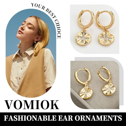 14K Gold Plated Dangle Hoop Earrings for Women | Bridal Small Dangle Gold Earrings Cubic Zirconia Huggie Drop Trendy Fashion Leopard Print Women's Jewelry - color: Gold-A