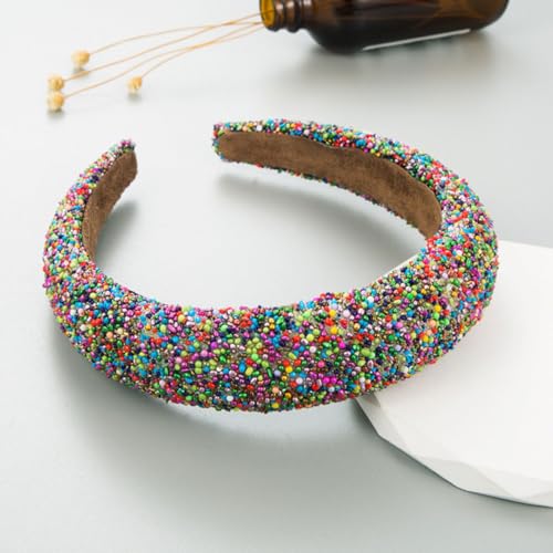 Padded Headbands for Women Non Slip Headband Wide Fashion Womens Headbands Cute Hair Bands Hair Hoops Hair Glitter Birthday Hair Accessories for Girls - color: Colorful