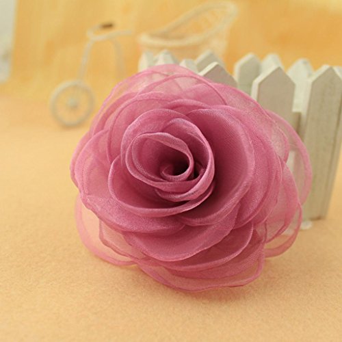 Merdia Women's Lovely Flower Hair Clip, Rose Brooch Pin, Floral Hair Clips for Women, Hat Pins, Light Purple, Hair Accessory - color: Light Purple