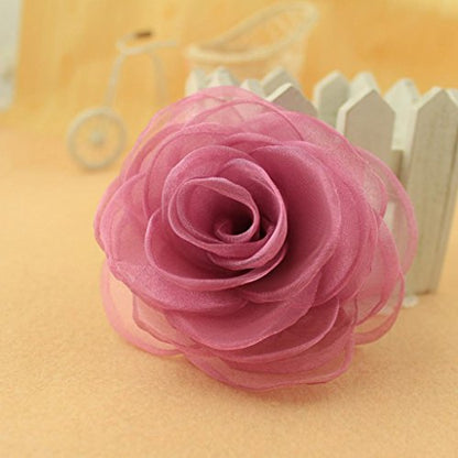 Merdia Women's Lovely Flower Hair Clip, Rose Brooch Pin, Floral Hair Clips for Women, Hat Pins, Light Purple, Hair Accessory - color: Light Purple